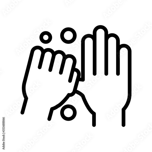 personal hand hygiene, cleaning thumbs, disease prevention and health care line style icon