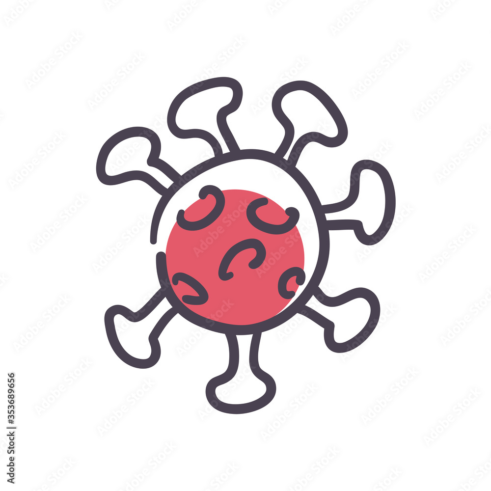 Covid 19 virus fill style icon vector design