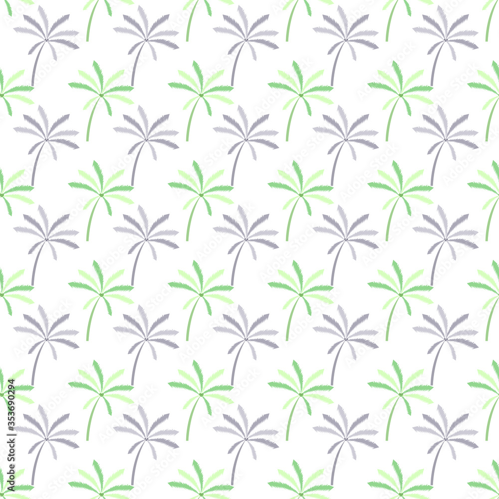 Naklejka premium palm trees with white background seamless repeat pattern
