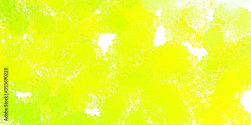 Light Green, Yellow vector template with ice snowflakes.