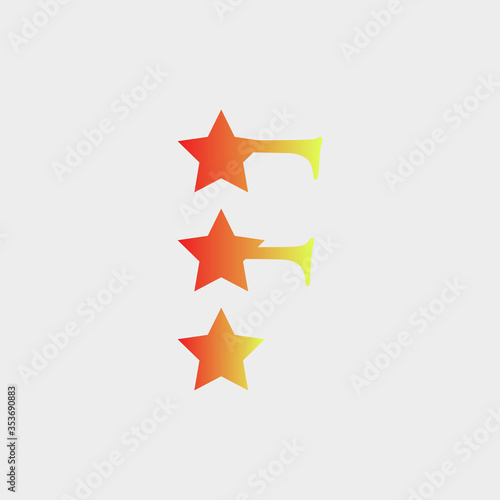 logo star with letter f modern vector design