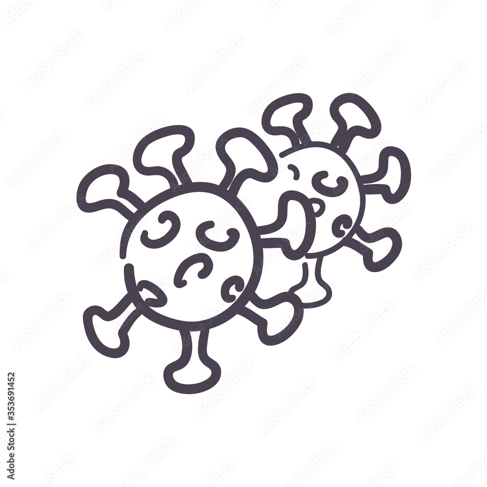 Covid 19 virus line style icon vector design