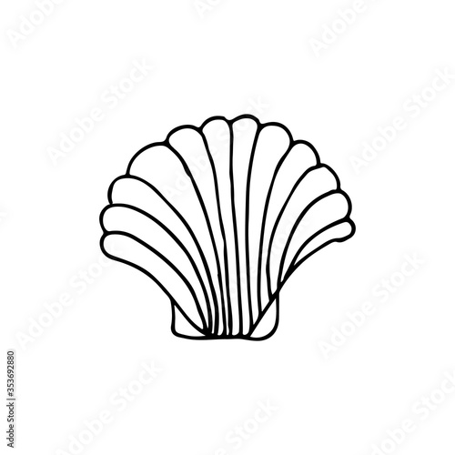 Doodle seashell icon. Hand drawn seashell icon. Doodle illustration of seashell