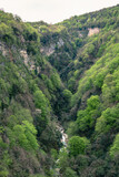 Okatse Canyon in Georgia. Beautiful natural canyon, hiking trail over the canyon, overlooking the mountain river, near Kutaisi.