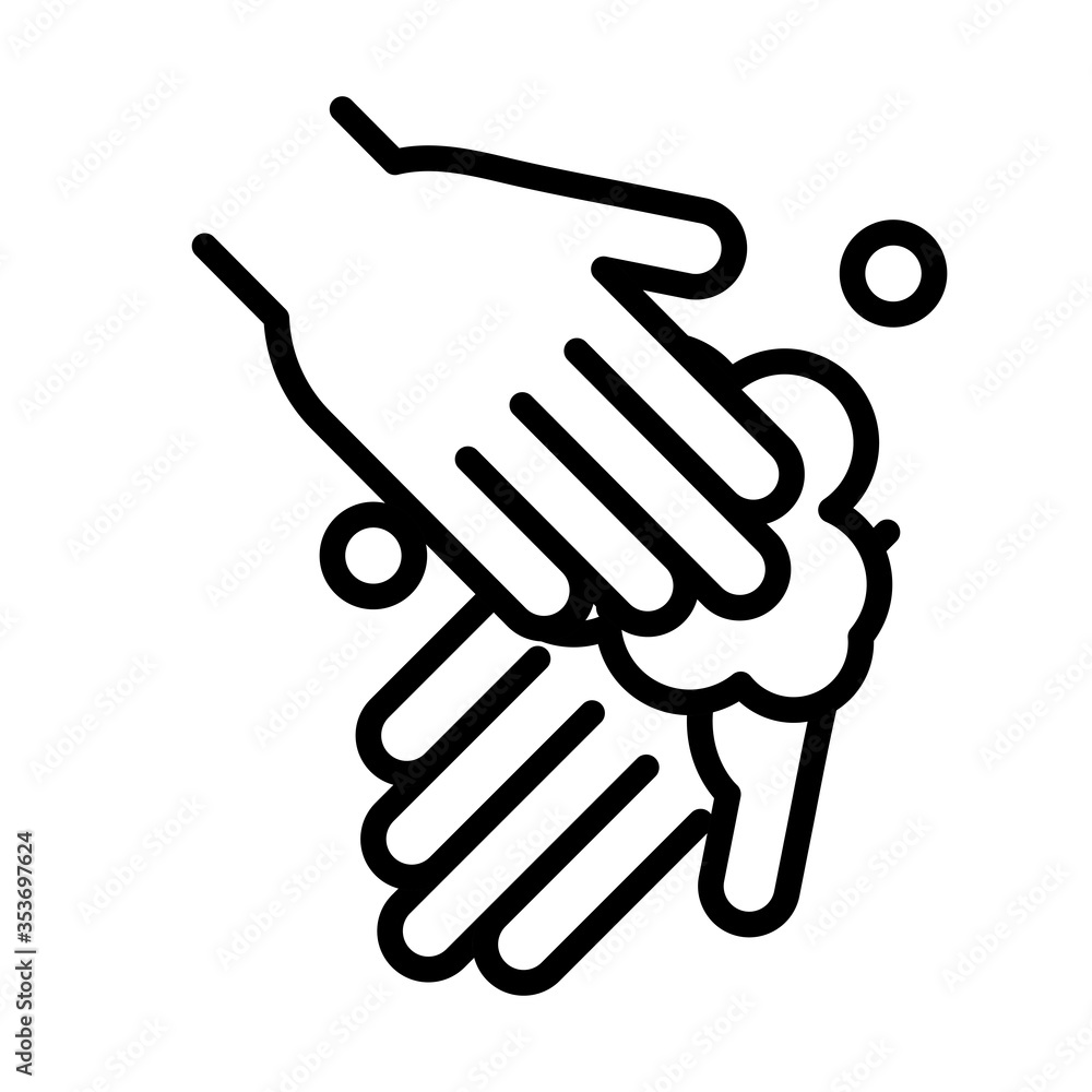 personal hand hygiene, hands foam disease prevention and health care line style icon personal hand hygiene, hands foam disease prevention and health care line style icon