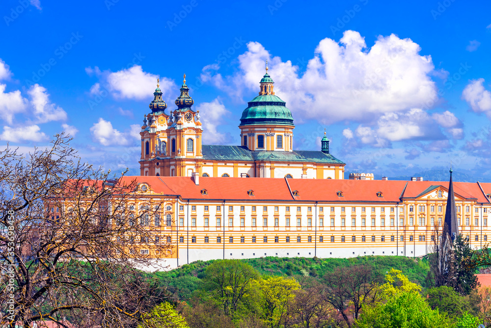 Melk Abbey  - Benedictine abbey above the town of Melk, Lower Austria, famous for cruises over Danube river