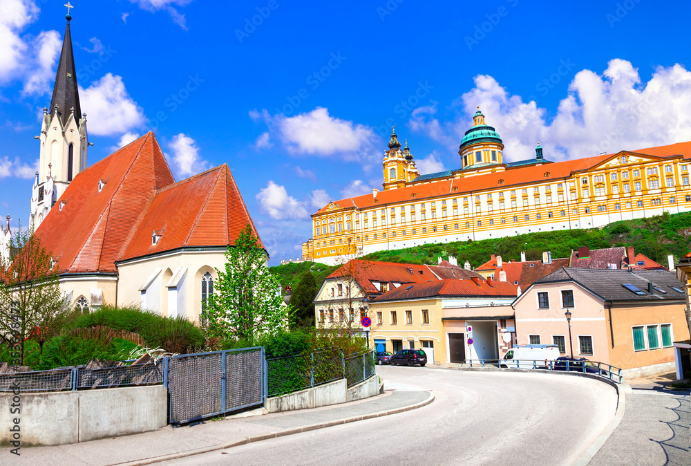 Melk Abbey  - Benedictine abbey above the town of Melk, Lower Austria, famous for cruises over Danube river