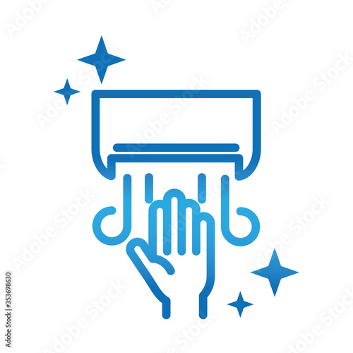 personal hand hygiene, hand dryer disease prevention and health care gradient style icon