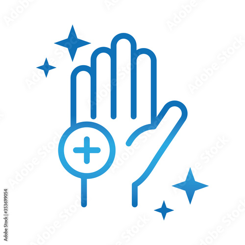 personal hand hygiene, disease prevention and health care gradient style icon