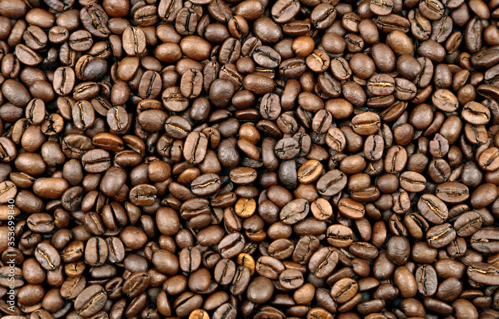 Roasted coffee beans background Roasted coffee beans background