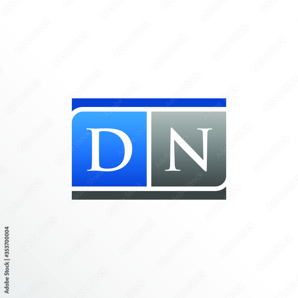 Initial Letter DN Square Logo Design Initial Letter DN Square Logo Design
