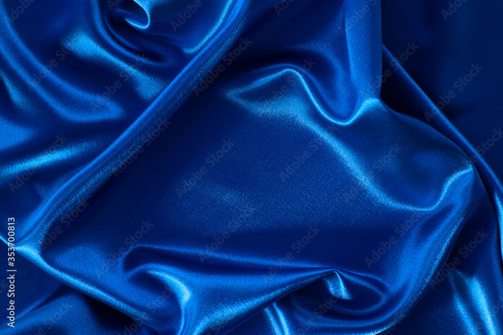 Obraz premium Blue silky fabric texture