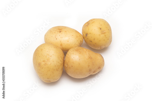 Raw potato isolated on white, with clipping path