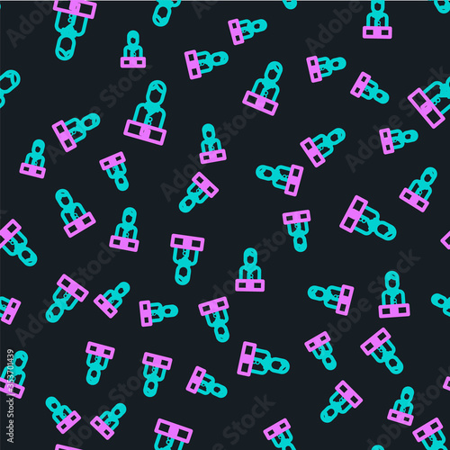 Line Casino dealer icon isolated seamless pattern on black background. Casino croupier. Vector. Illustration