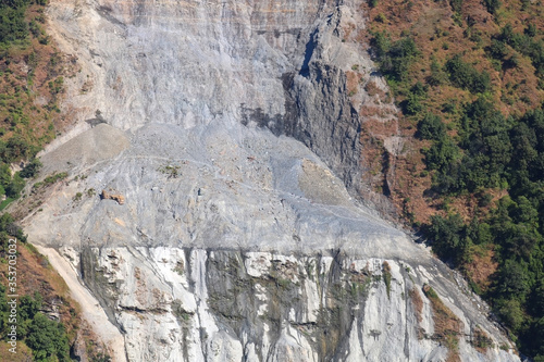 Landscape view of landslide on the himalaya nepal