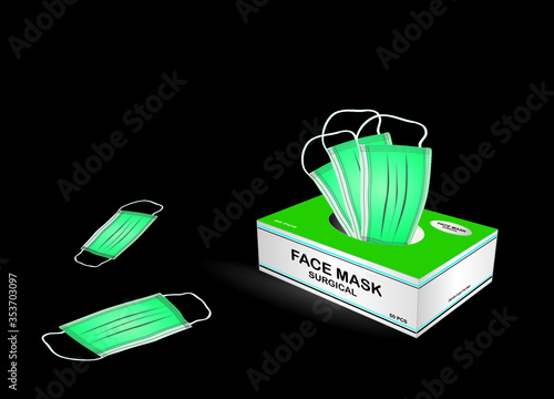 Face Mask unboxing vector illustration