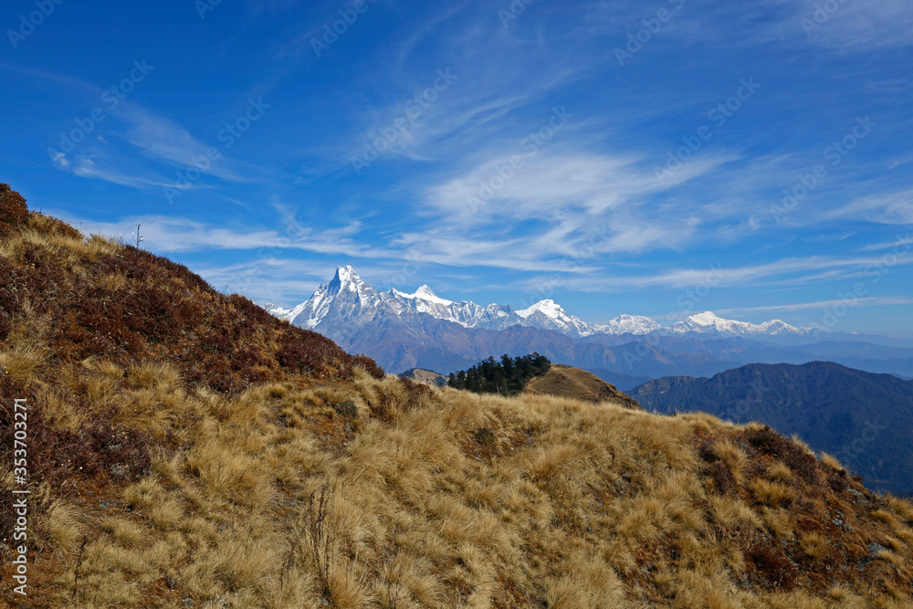 Machhapuchhe himalaya range from mohare danda myagdi nepal
