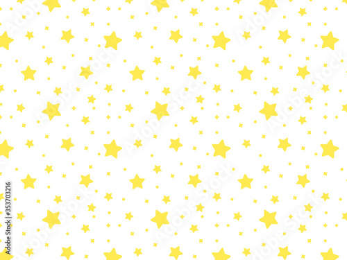 Gold stars pattern. Wrapping paper, textile.