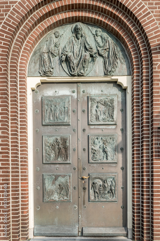 door from the 18th century John the Baptist church 