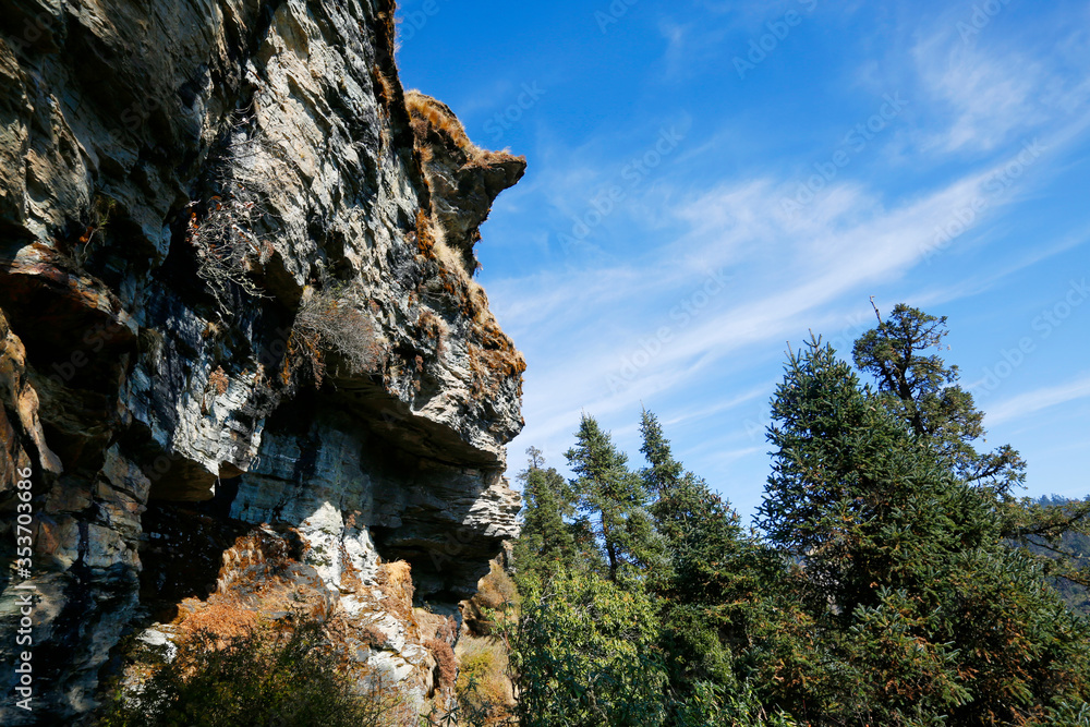 landscape view of rock mountain  - himalaya myagdi nepal