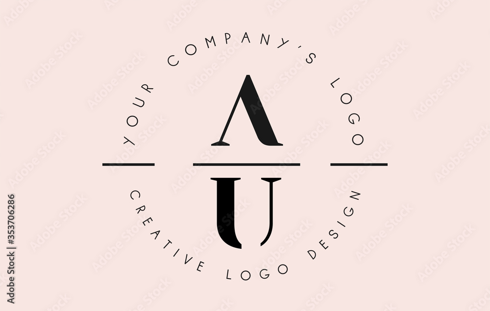 Letters AU A U Logo set as a stamp or personal signature. Simple AU Icon with Circular Name Pattern. Letters AU A U Logo set as a stamp or personal signature. Simple AU Icon with Circular Name Pattern.