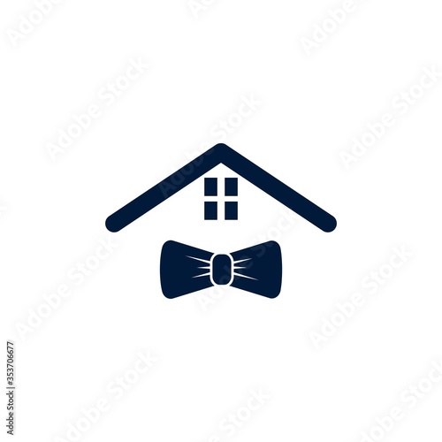 bow tie ceremony house vector design template illustration