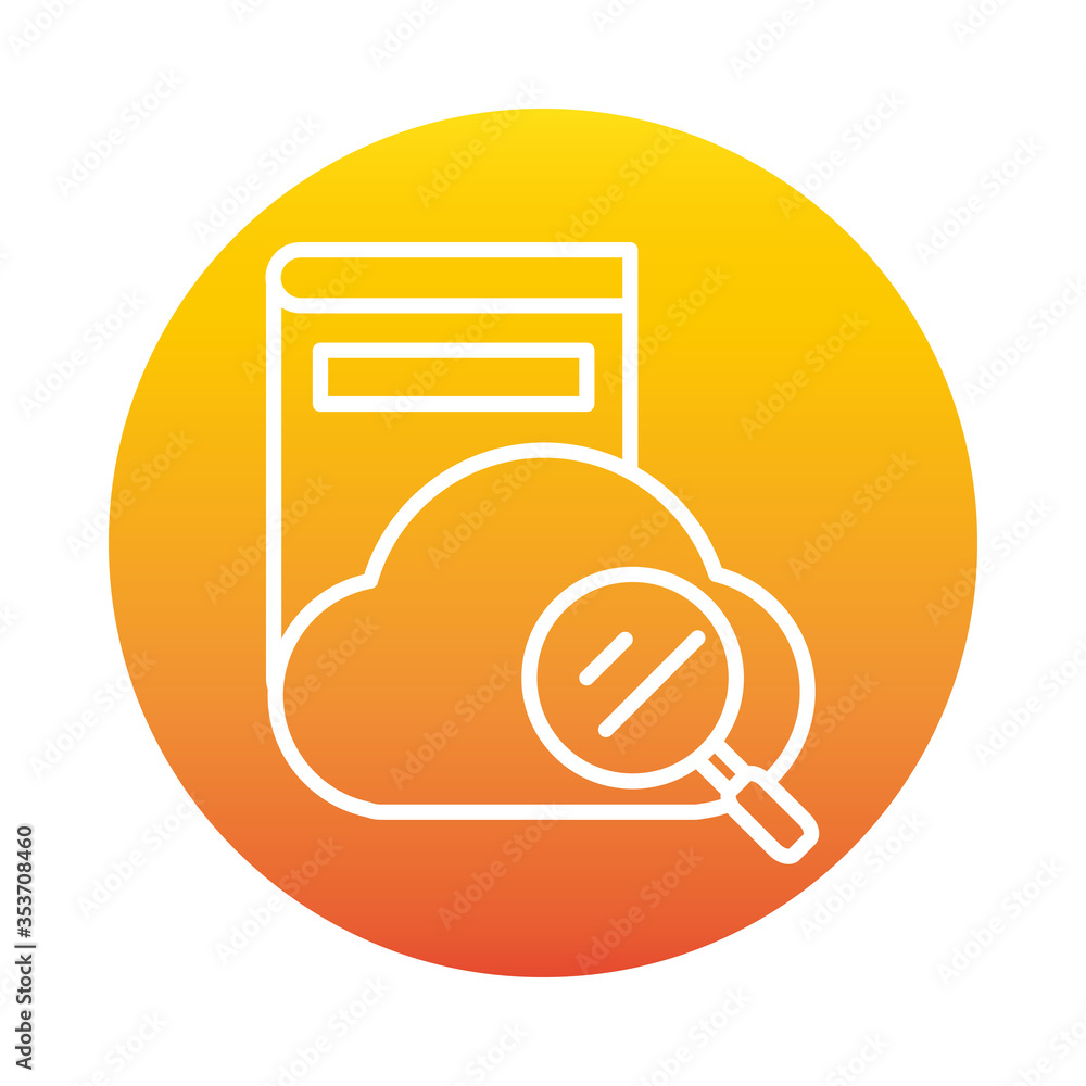 cloud computing book analysis online education and development elearning gradient style icon cloud computing book analysis online education and development elearning gradient style icon