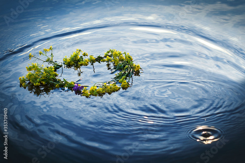 a wreath in the river