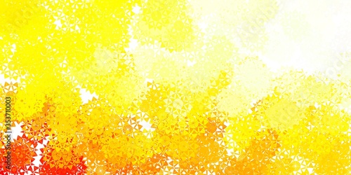 Light Red, Yellow vector pattern with colored snowflakes.