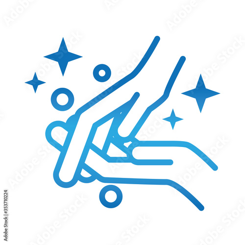 personal hand hygiene, washing hands clean fingers, disease prevention and health care gradient style icon