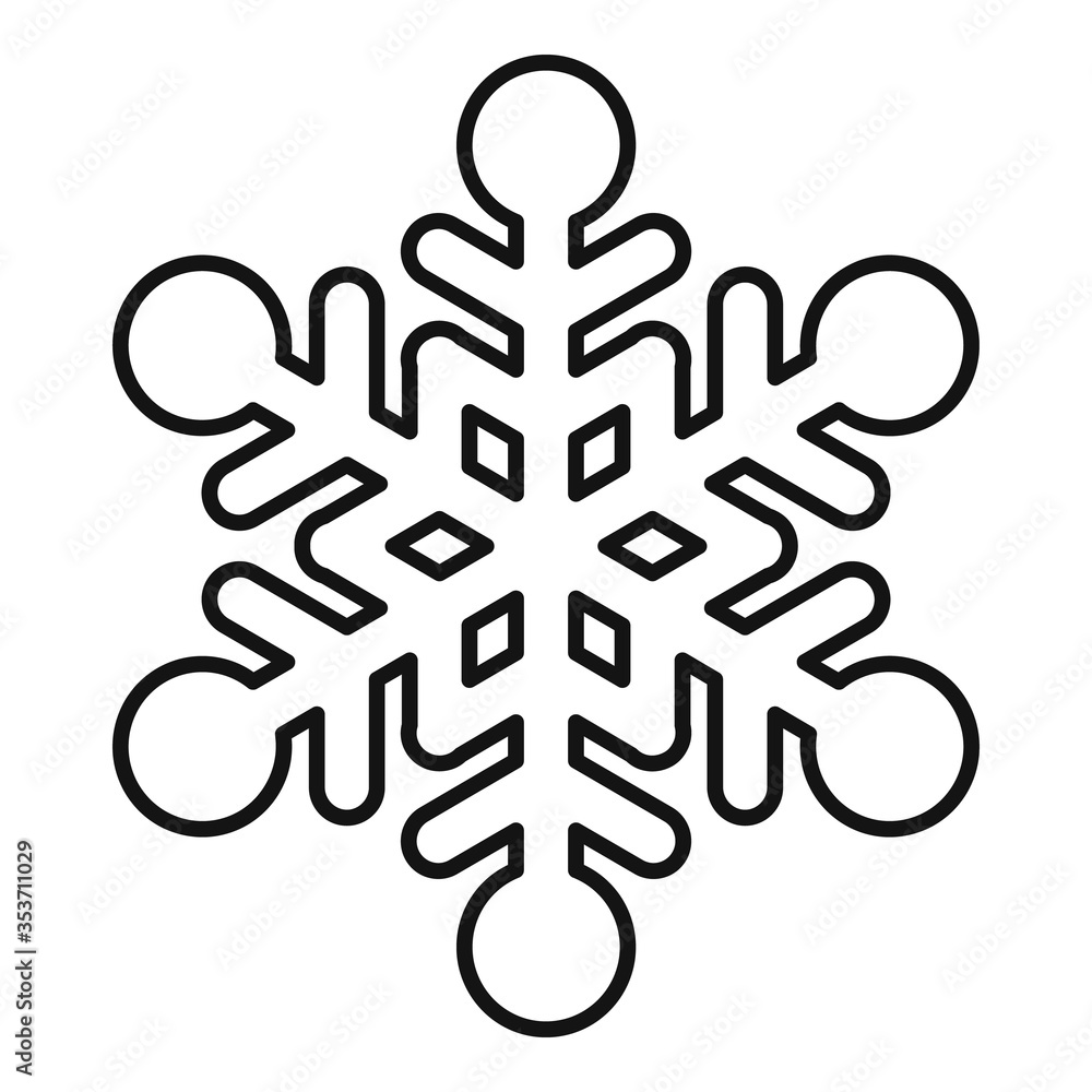 Fototapeta premium Beautiful snowflake icon. Outline beautiful snowflake vector icon for web design isolated on white background