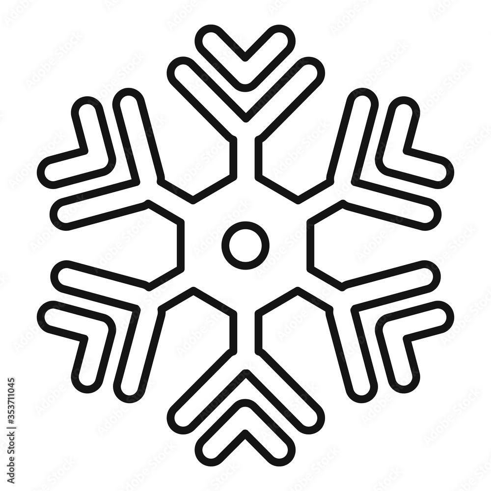 Shape snowflake icon. Outline shape snowflake vector icon for web design isolated on white background Shape snowflake icon. Outline shape snowflake vector icon for web design isolated on white background