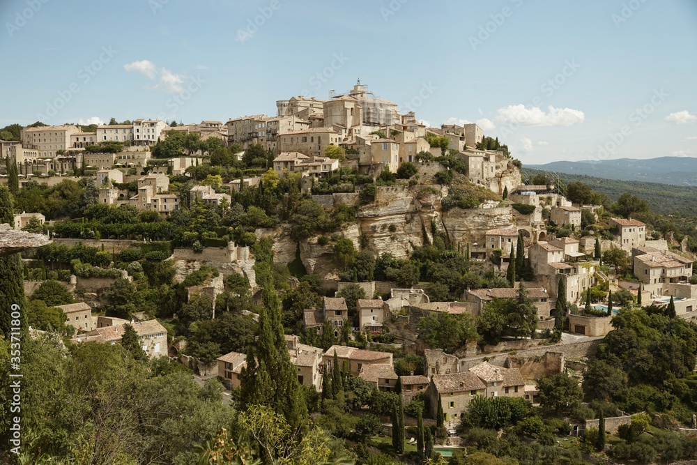 Countryside village from the other side of the hill in Marseilles France Countryside village from the other side of the hill in Marseilles France