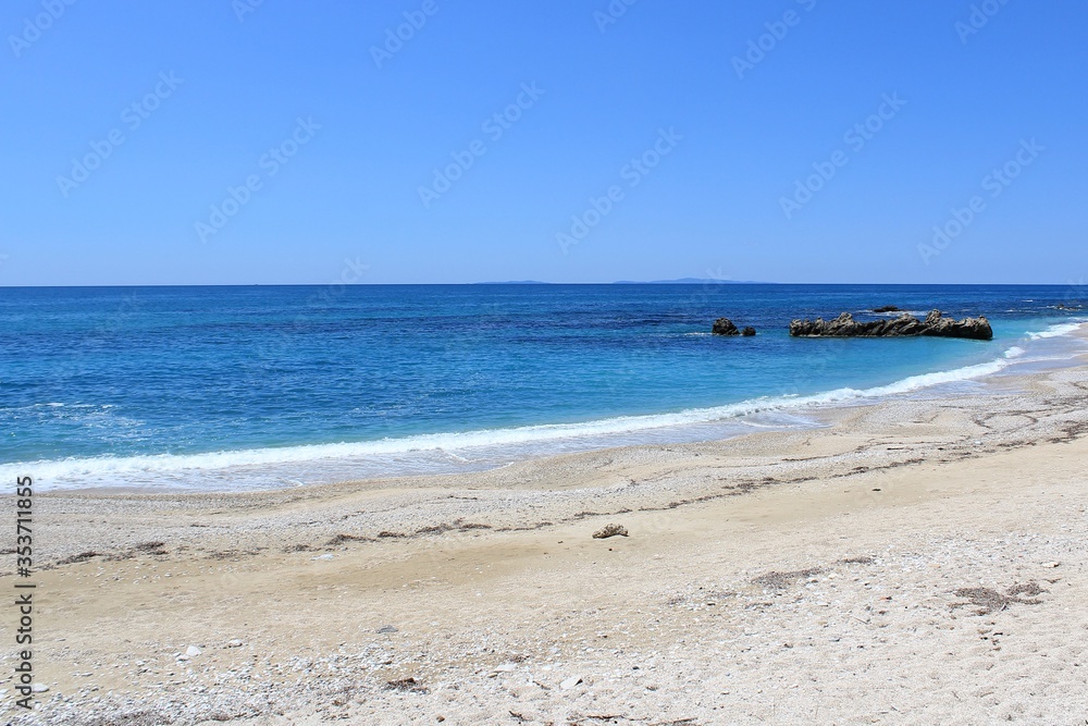Limniona beach at Vrachos village in Preveza, Greece Limniona beach at Vrachos village in Preveza, Greece