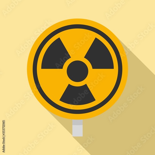 Hazard radiation sign icon. Flat illustration of hazard radiation sign vector icon for web design