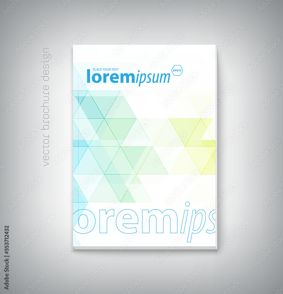 Fototapeta premium Vector brochure or booklet cover template with trendy geometric pattern. Flyer, poster, leaflet design.