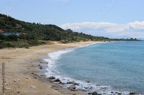 Ligia beach of Ligia village in Preveza, Greece at summer