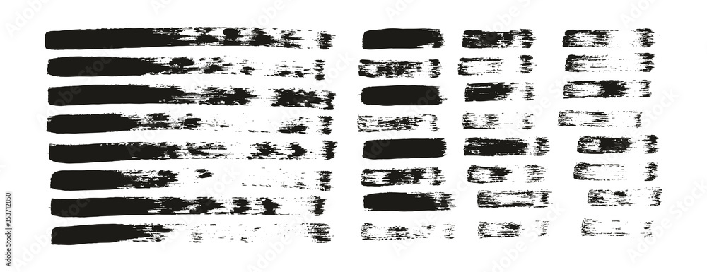 Obraz premium Flat Paint Brush Thin Straight Lines High Detail Abstract Vector Background Mix Set 