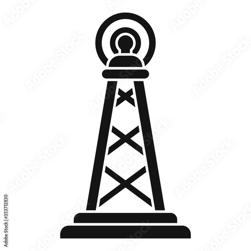 Gsm radiation tower icon. Simple illustration of gsm radiation tower vector icon for web design isolated on white background