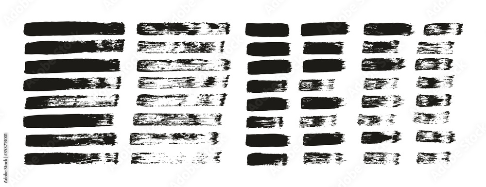 Obraz premium Flat Paint Brush Thin Straight Lines High Detail Abstract Vector Background Mix Set