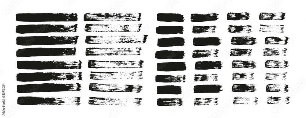 Obraz premium Flat Paint Brush Thin Straight Lines High Detail Abstract Vector Background Mix Set 