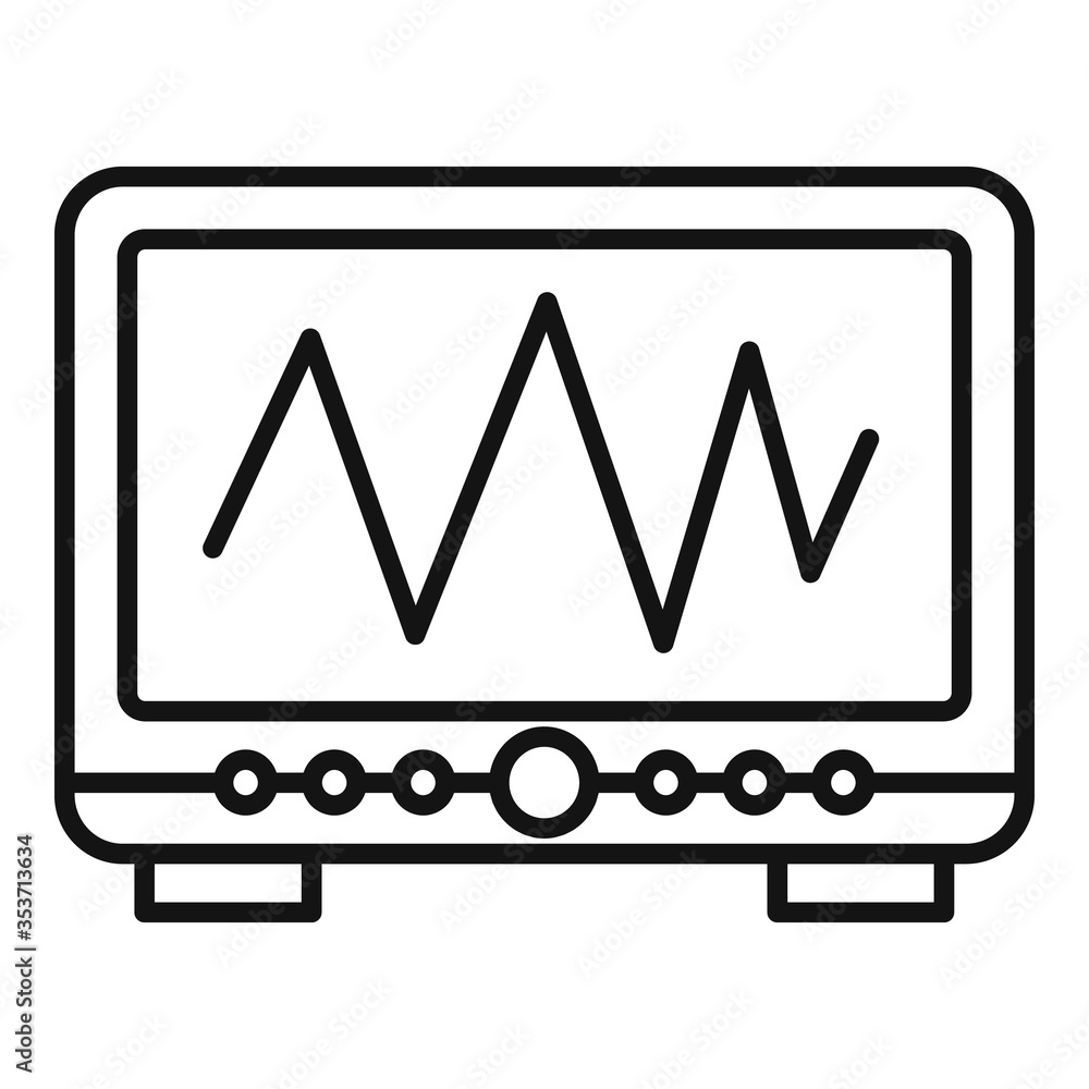 Radiation wave device icon. Outline radiation wave device vector icon for web design isolated on white background Radiation wave device icon. Outline radiation wave device vector icon for web design isolated on white background
