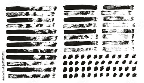 Flat Paint Brush Thin Straight Lines High Detail Abstract Vector Background Mix Set 