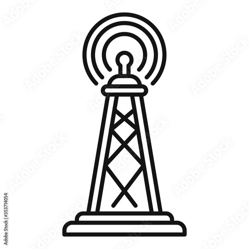 Gsm radiation tower icon. Outline gsm radiation tower vector icon for web design isolated on white background