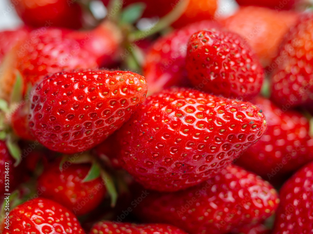 Harvest of red tasty strawberries closeup Harvest of red tasty strawberries closeup