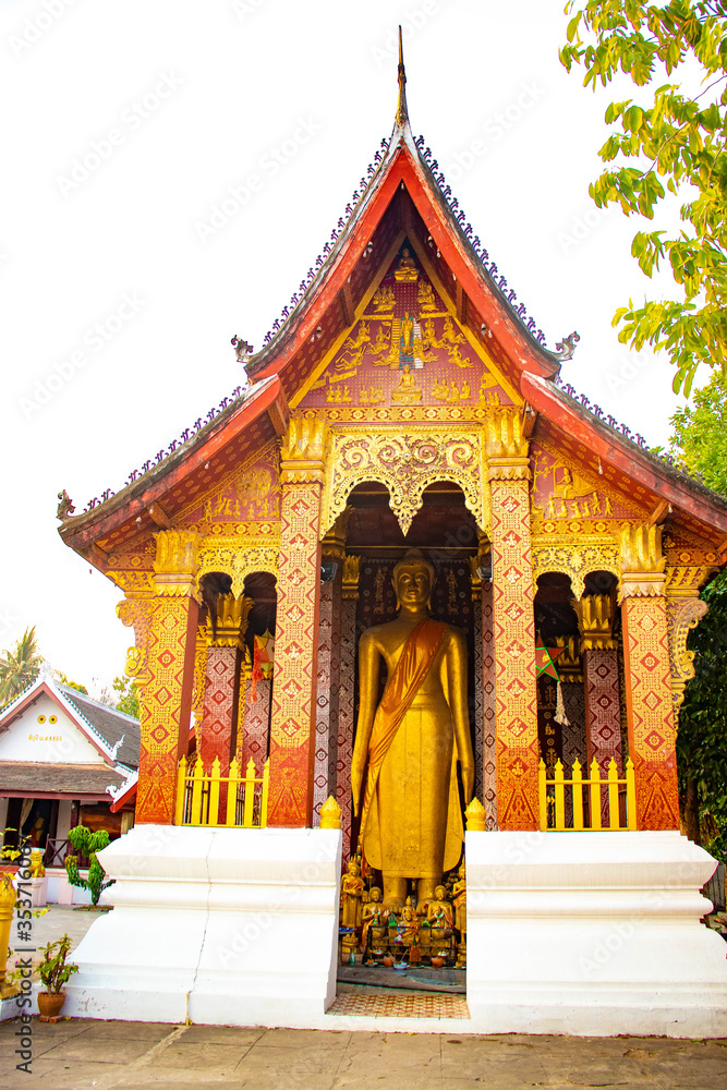 A beautiful view of buddhist temple at Luang Prabang, Laos. A beautiful view of buddhist temple at Luang Prabang, Laos.