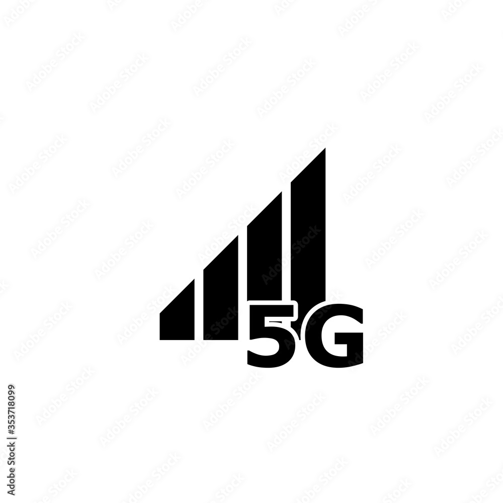 5g wifi signal quality icon. Wireless technology sign isolated on white background 5g wifi signal quality icon. Wireless technology sign isolated on white background