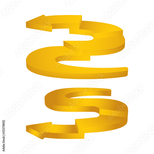 Steps. Arrow shaped steps. Route location and navigation concept. Cartoon style vector illustration. Part of set.