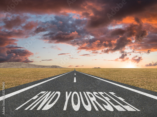 Принти на полотні Find Yourself concept on path to self enlightenment
