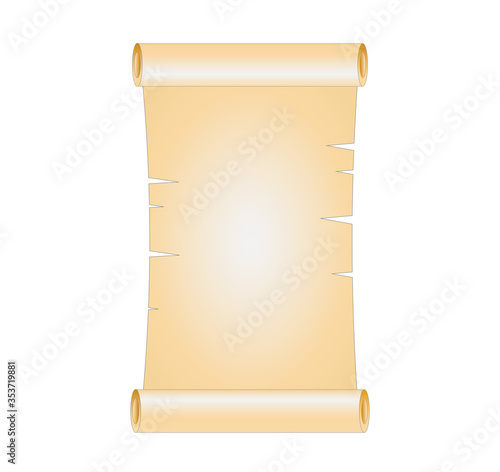 Vector illustration of an old scroll of paper in retro vintage style